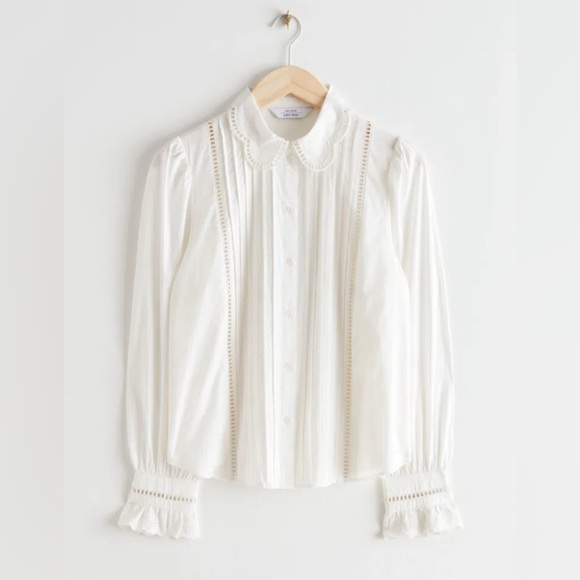 & Other Stories Tops - & OTHER STORIES Scalloped Blouse 0